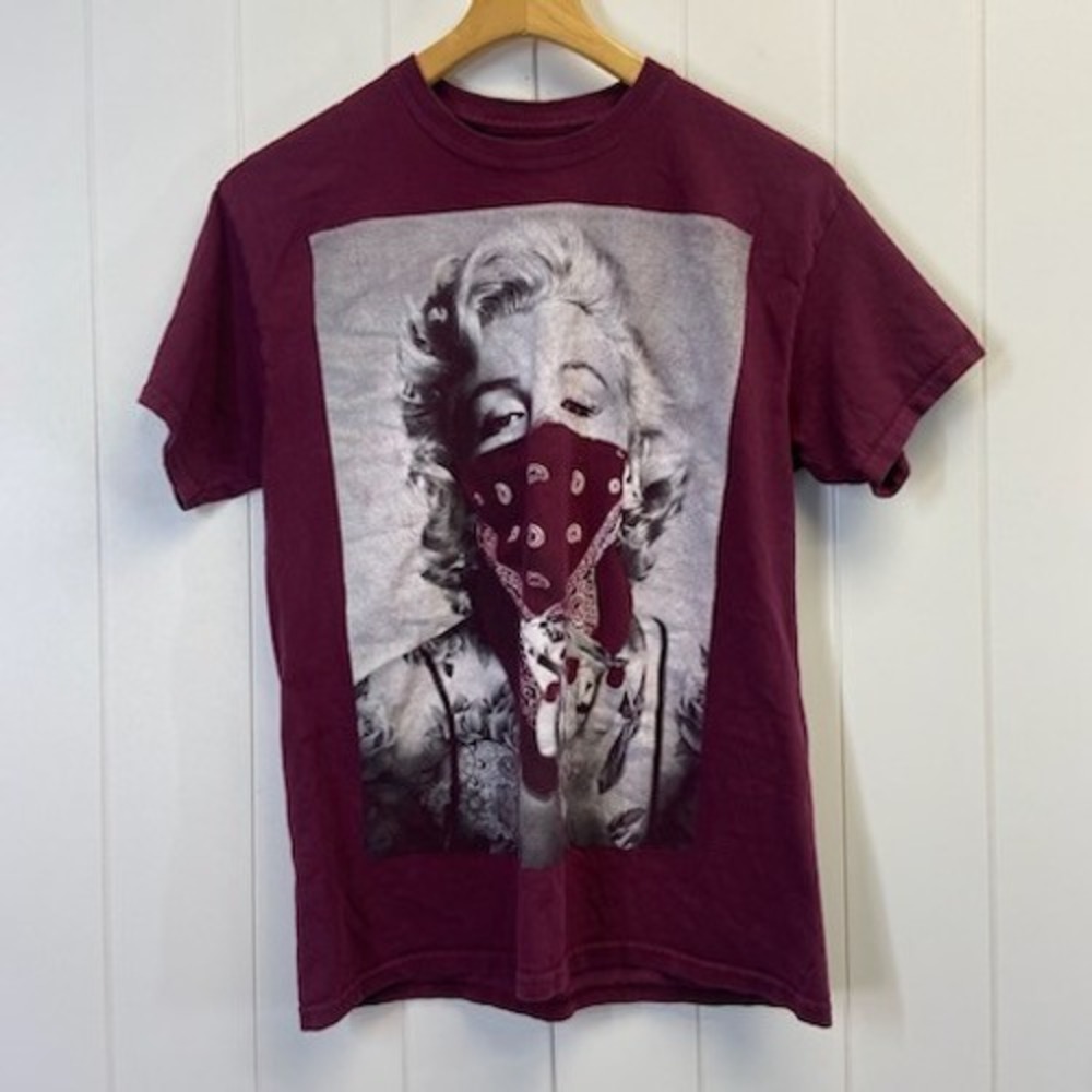 Popular Poison Marilyn Monroe Bandana Graphic Tee Women Medium Streetwear 2012